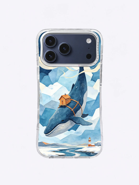 Northwind Whale House flying whale artwork for an iPhone 17 Pro Max case