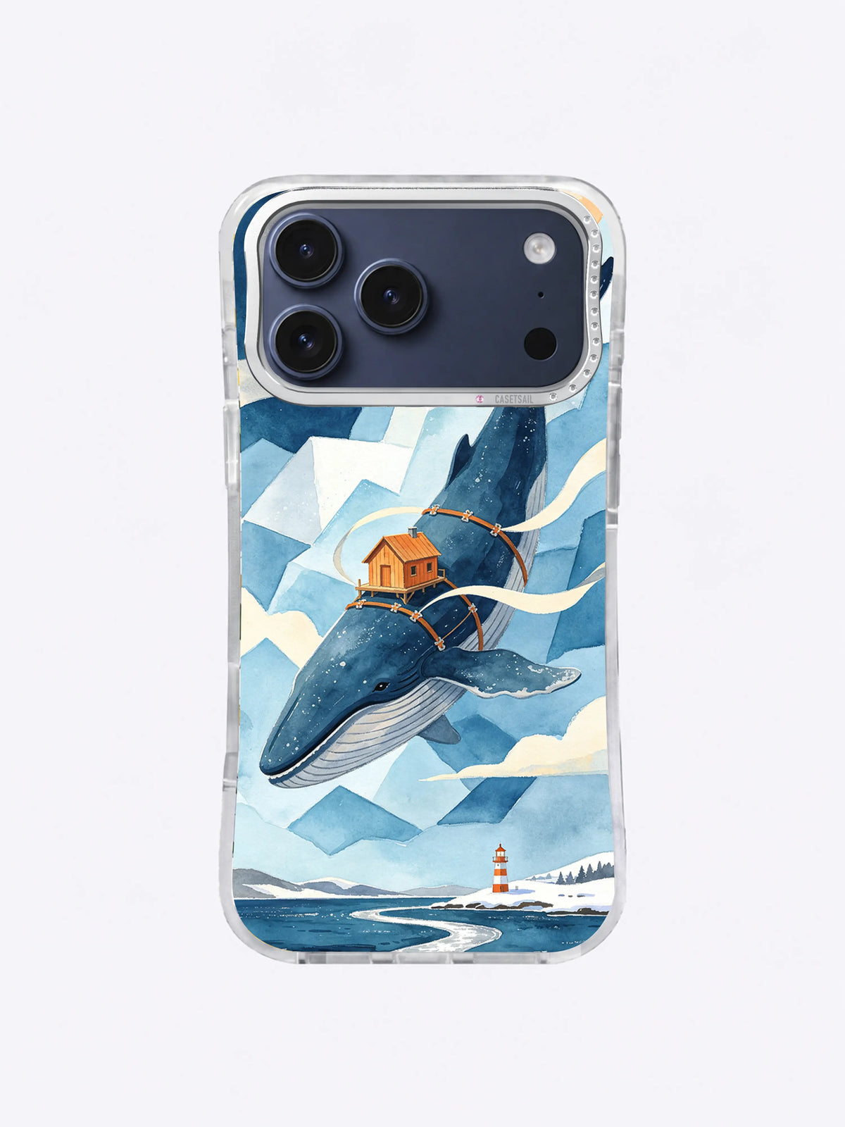 Silver coast homeward route beneath a flying whale phone case art