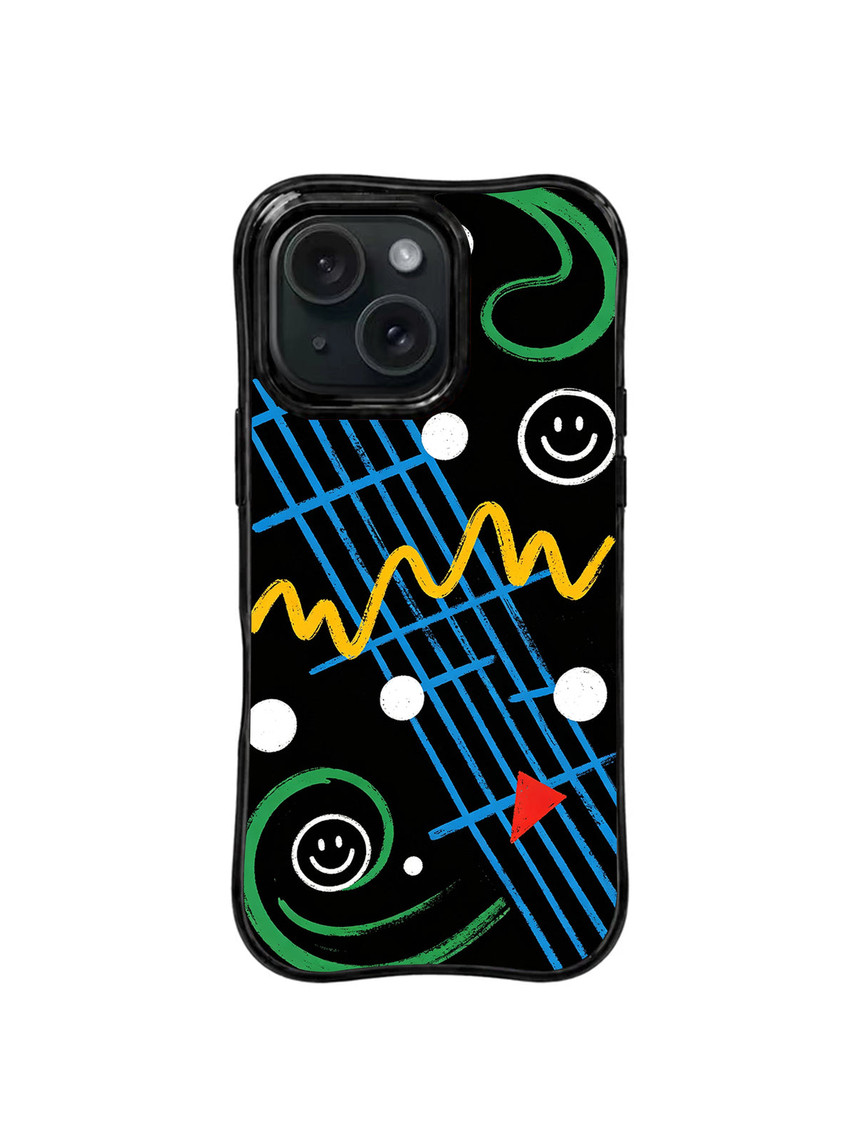 Blue Beat Script music art iPhone 15 Pro case product view 1