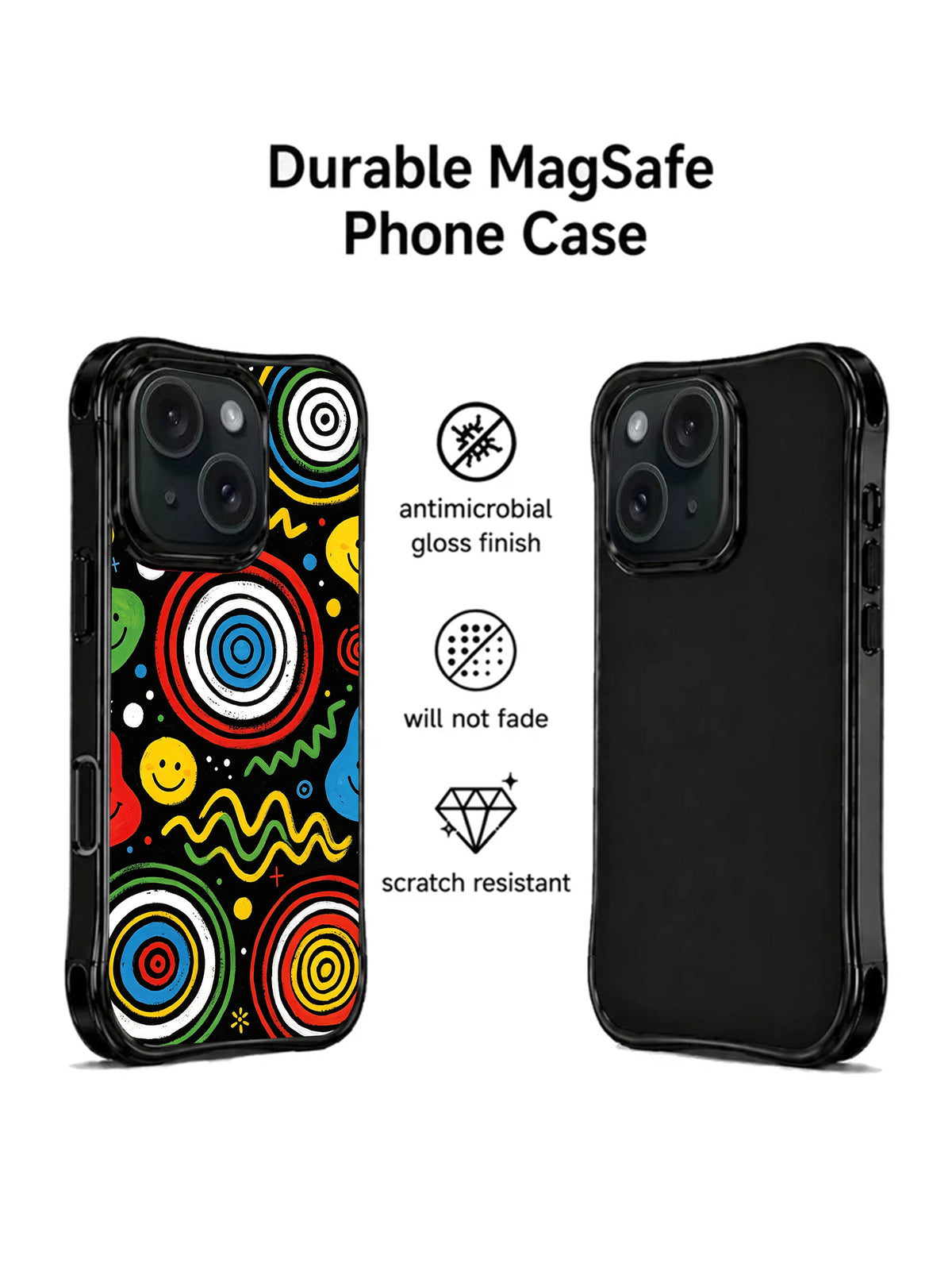 Electric Childhood iPhone 15 Pro case front and back product presentation