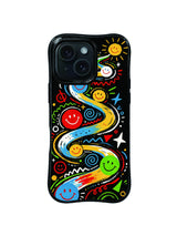 Happy Shape Blocks pattern iPhone 15 Pro case with bold primary-color forms