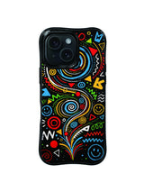 Joyful Spiral Signal pattern iPhone 15 Pro case
