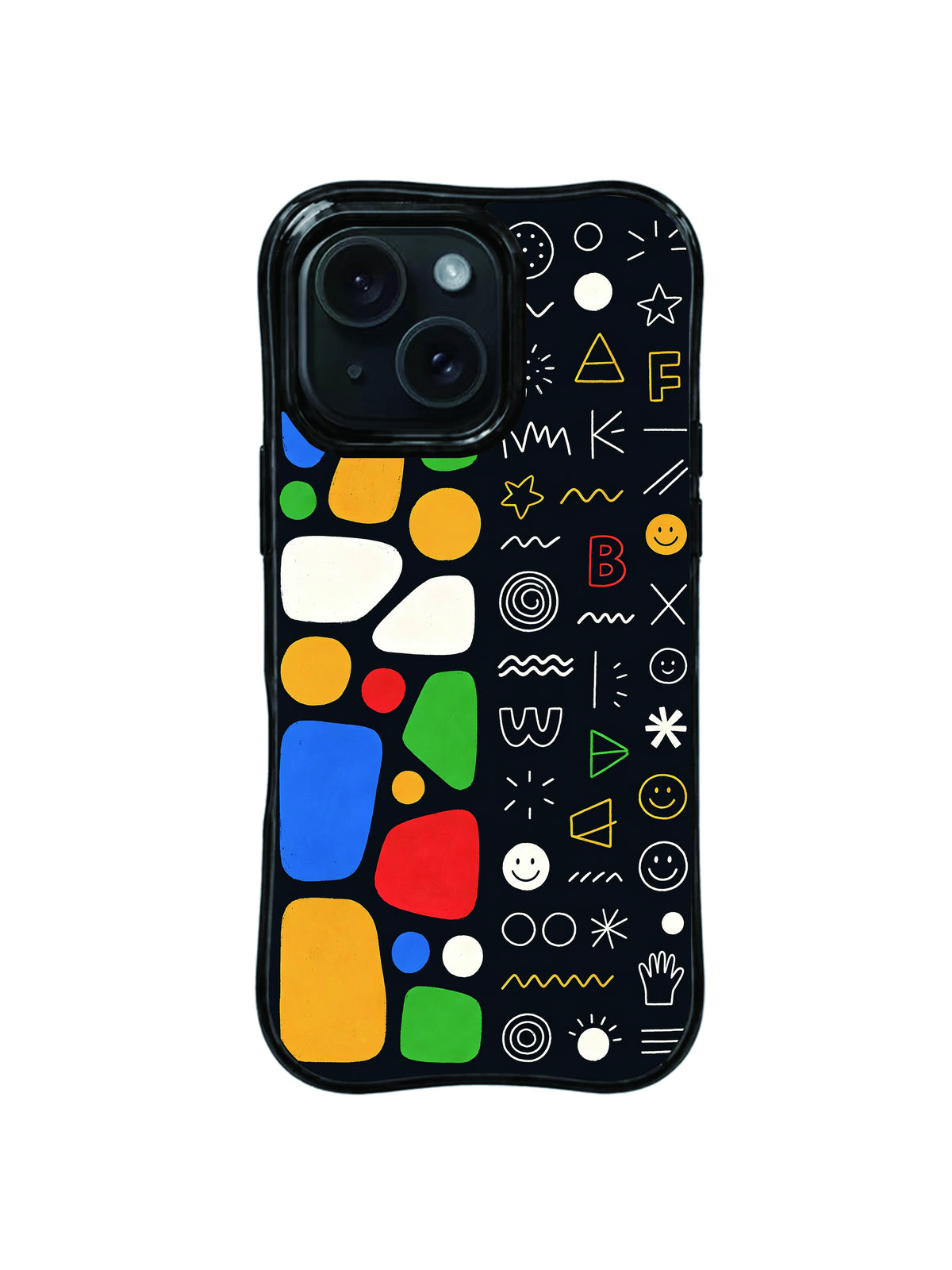 Happy Geometry Notes pattern iPhone 15 Pro case