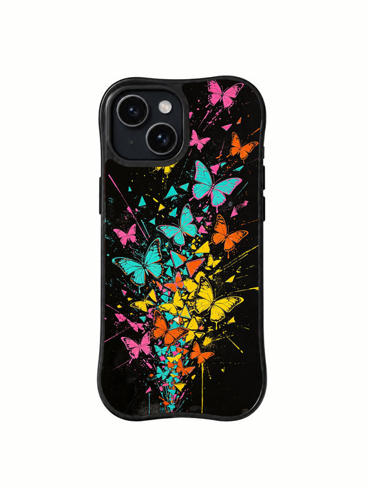 Butterfly Wing Alarm neon butterfly iPhone 14 Plus case hero