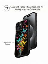 Butterfly Wing Alarm transformation art iPhone 14 Plus case back view