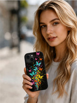Butterfly Wing Alarm wearable art iPhone 14 Plus case angle