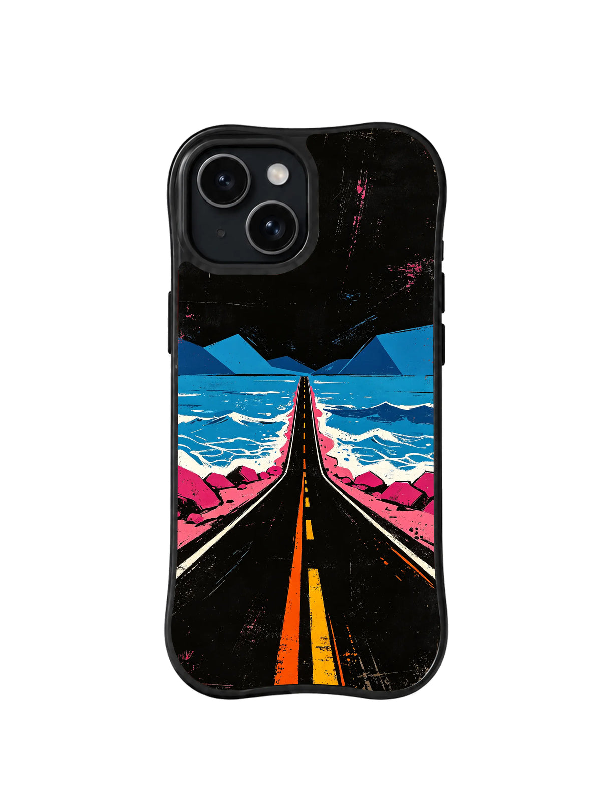 Midnight Coast Highway pattern iPhone 14 Plus case