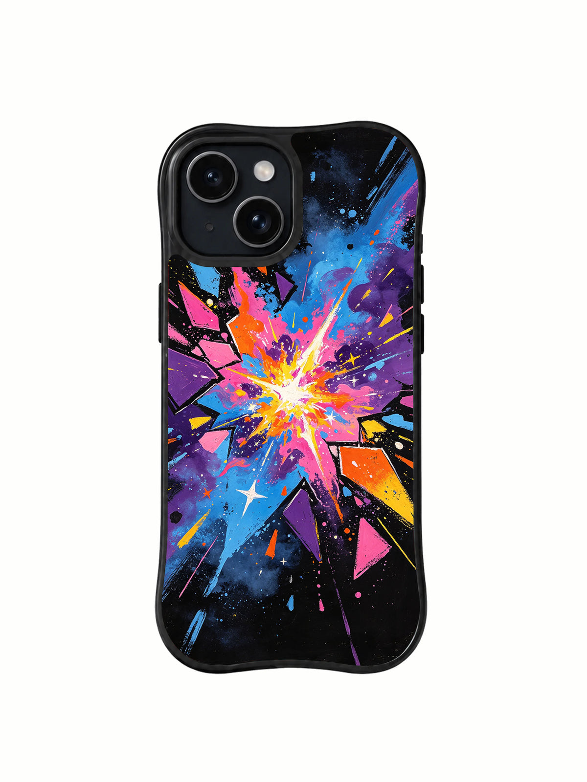 Cosmic Pulse galaxy art iPhone 14 Plus case front view