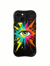 Electric Vision neon eye iPhone 14 Plus case front view