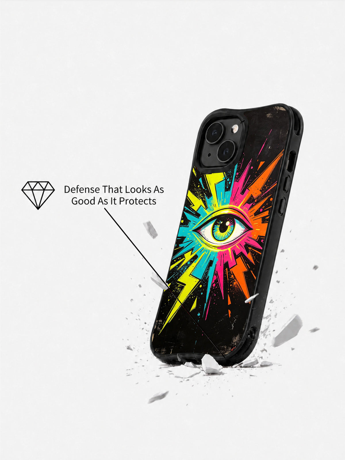 Electric Vision art phone case protective design