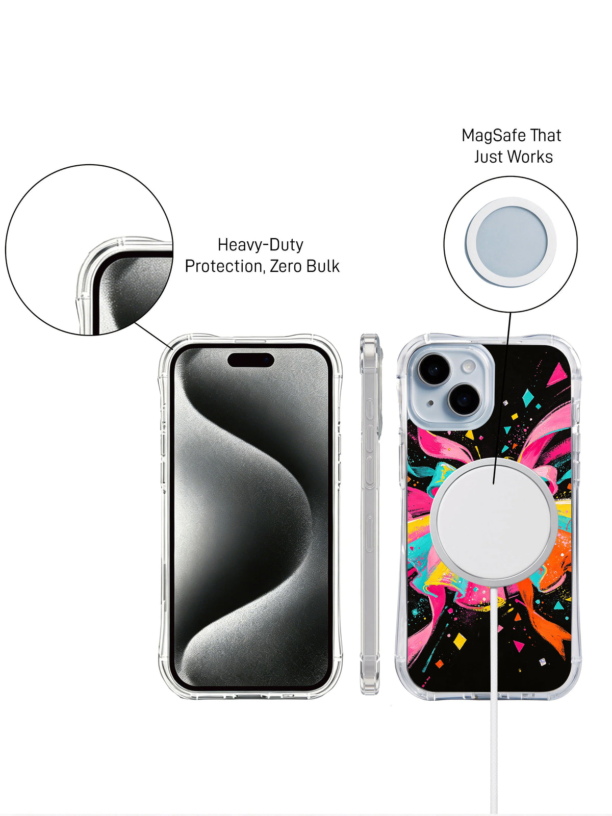 Ribbon Rhapsody abstract coquette iPhone 14 Plus case product view 5