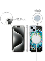Sea Glass Heat wave pattern iPhone 14 Plus case back view