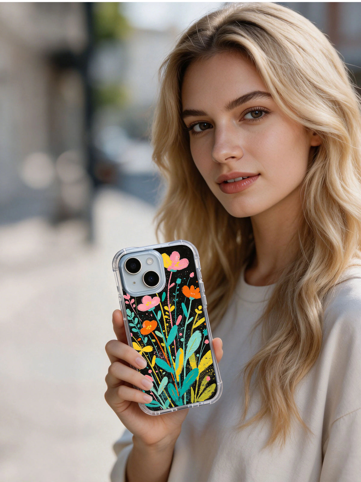Secret Meadow phone case in hand
