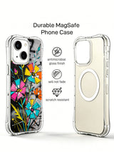 Wildflower Revolution clear iPhone 14 Plus case detail