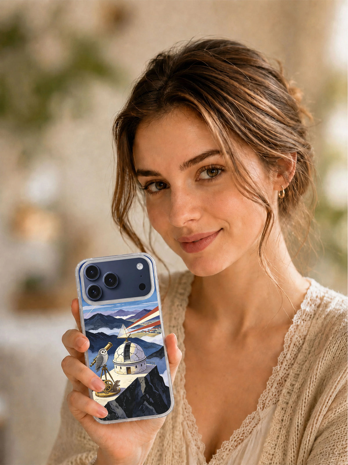 Observatory of Falling Stars dark academia iPhone case lifestyle view