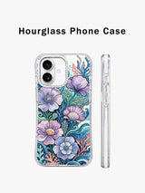 Ocean botanical iPhone 17 case magnetic charging view