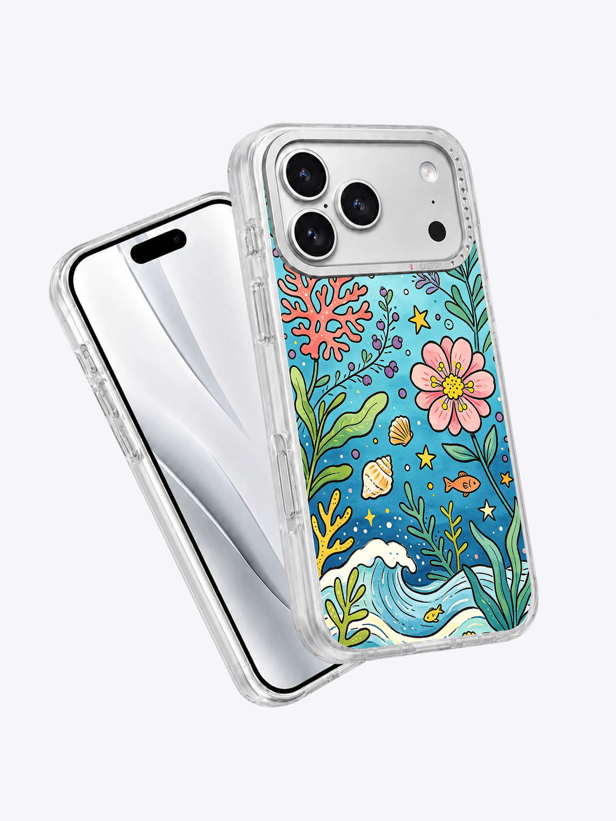 Ocean Bloom Spirit iPhone 17 Pro Max case angled view