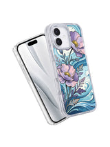 Coastal flower iPhone 17 case front and back view