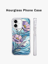 Ocean floral iPhone 17 case magnetic charging view