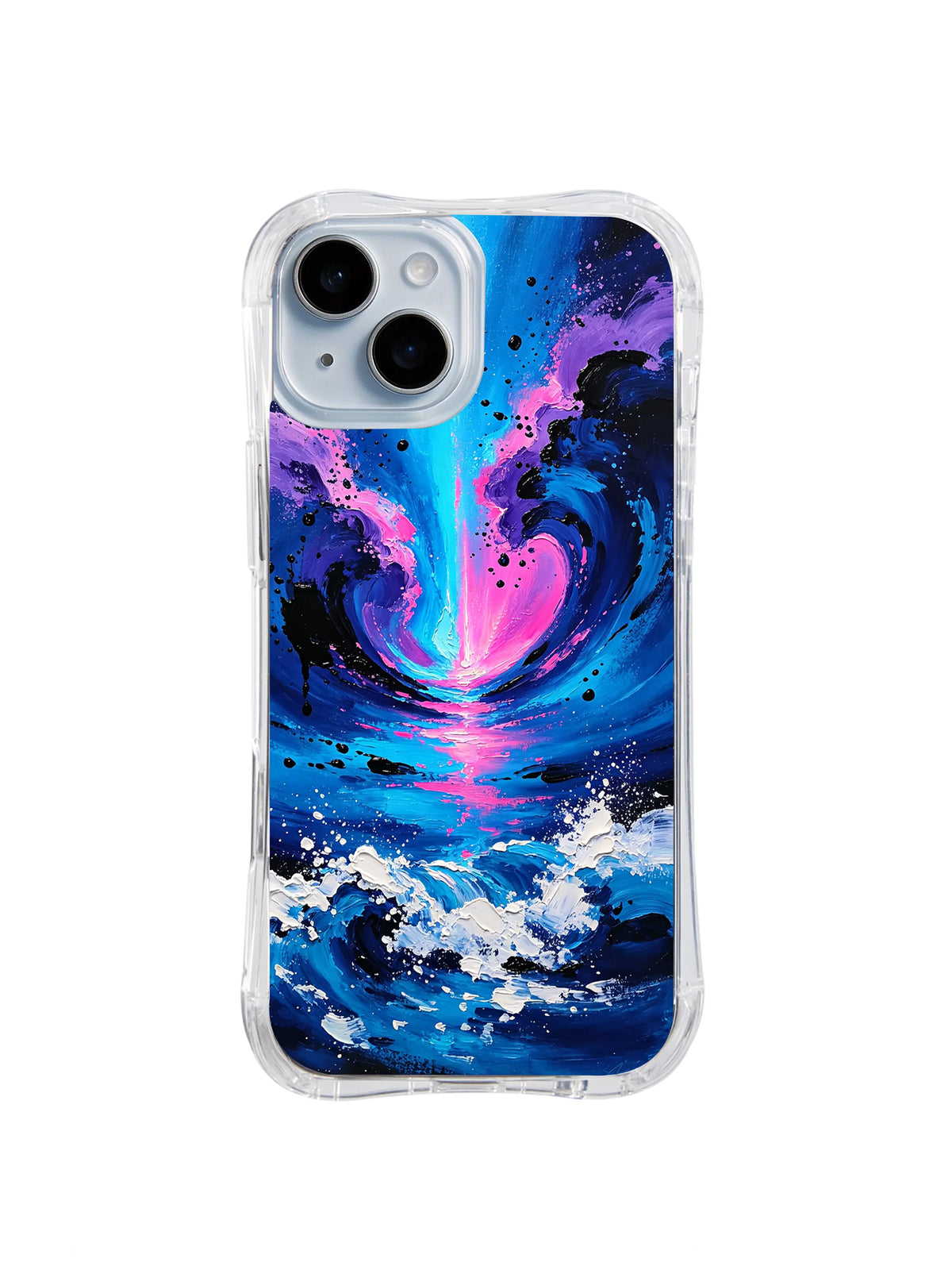 Future Ocean Burst neon wave iPhone 15 Plus case