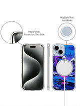 Luminous Tide Vortex iPhone 15 Plus case angled side view