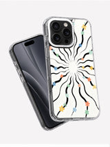 Ocean curve floral art case side view