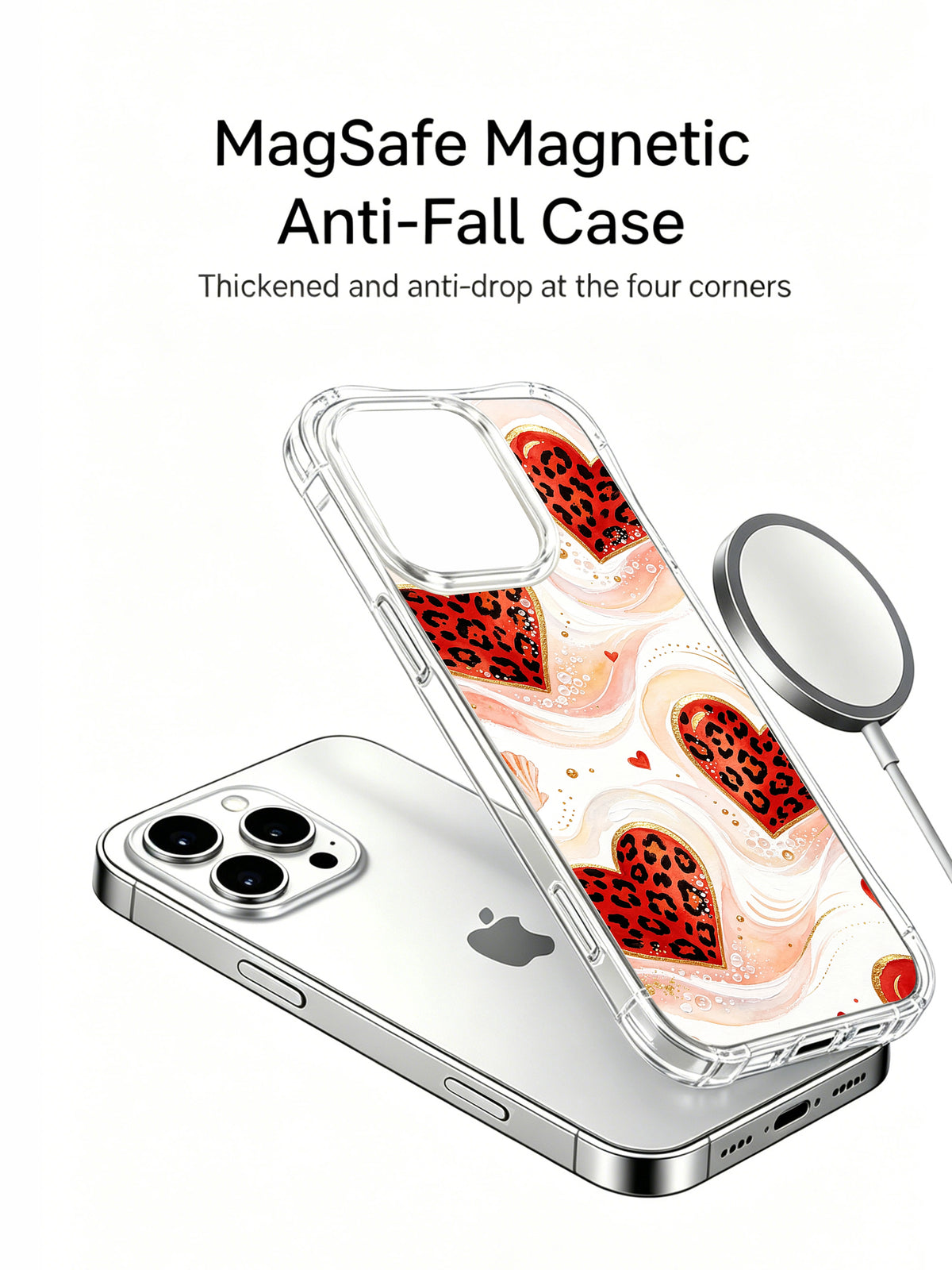 Ocean Kiss Hearts coastal love iPhone 16 Pro case view 2
