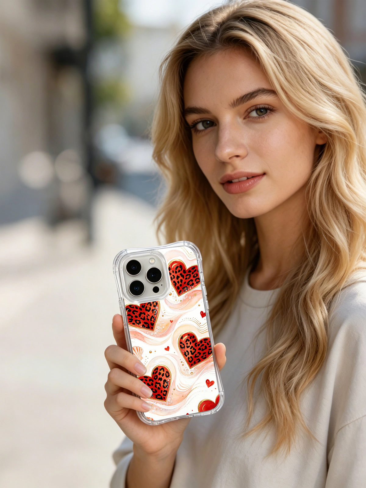 Ocean Kiss Hearts coastal love iPhone 16 Pro case view 6