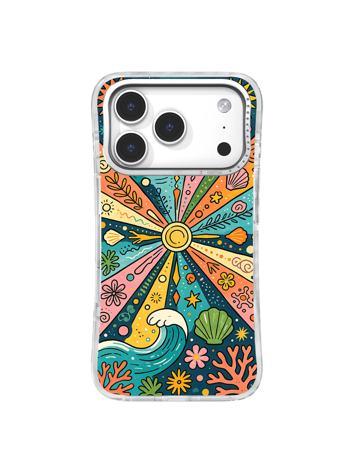 Ocean Sunburst iPhone 17 Pro case pattern