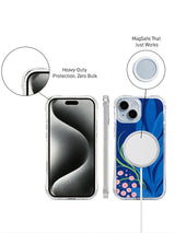 Ocean Secret Garden iPhone 14 case MagSafe detail
