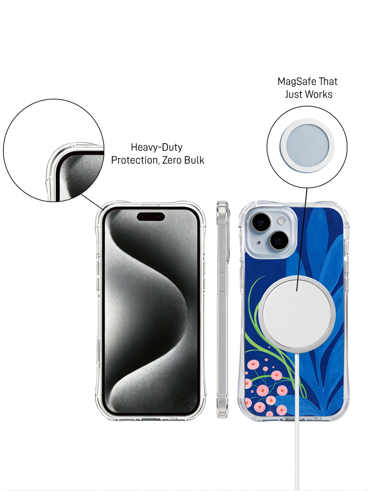 Ocean Secret Garden iPhone 14 case MagSafe detail