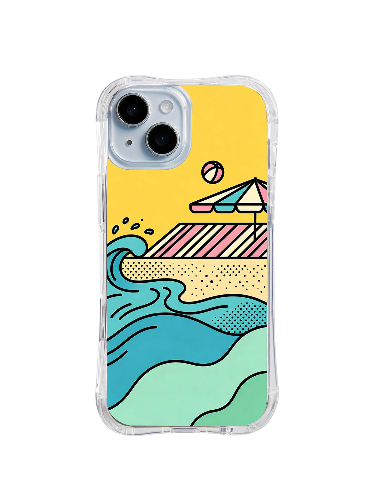 Boardwalk Tide pattern for Ocean Signal Shapes iPhone 15 case