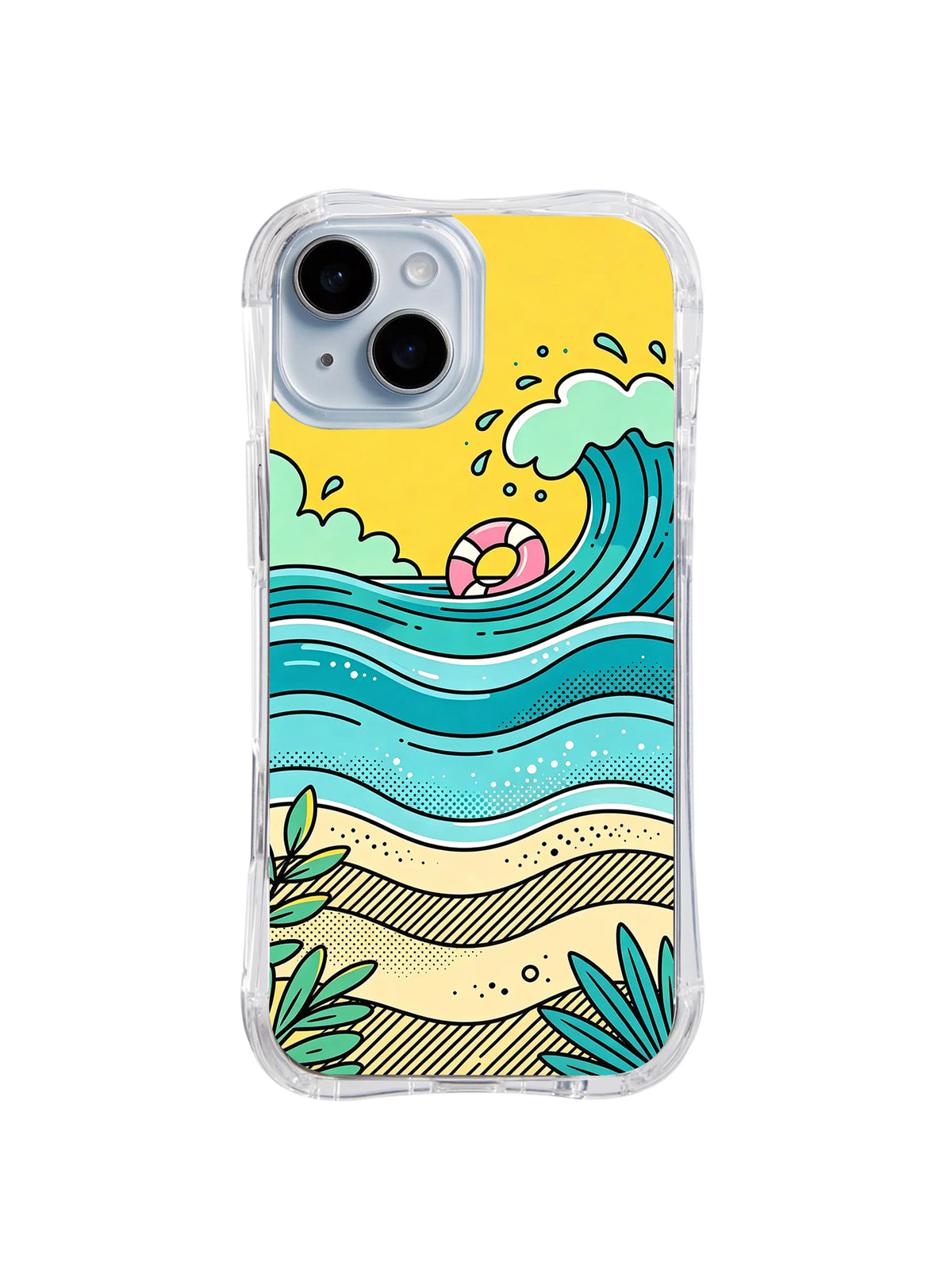 Coastal Horizon pattern for Ocean Signal Shapes iPhone 15 case
