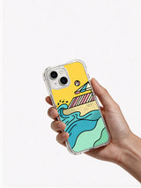 Ocean Signal Shapes iPhone 15 case – geometric beach art