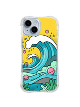 Rolling Surf pattern for Ocean Signal Shapes iPhone 15 case