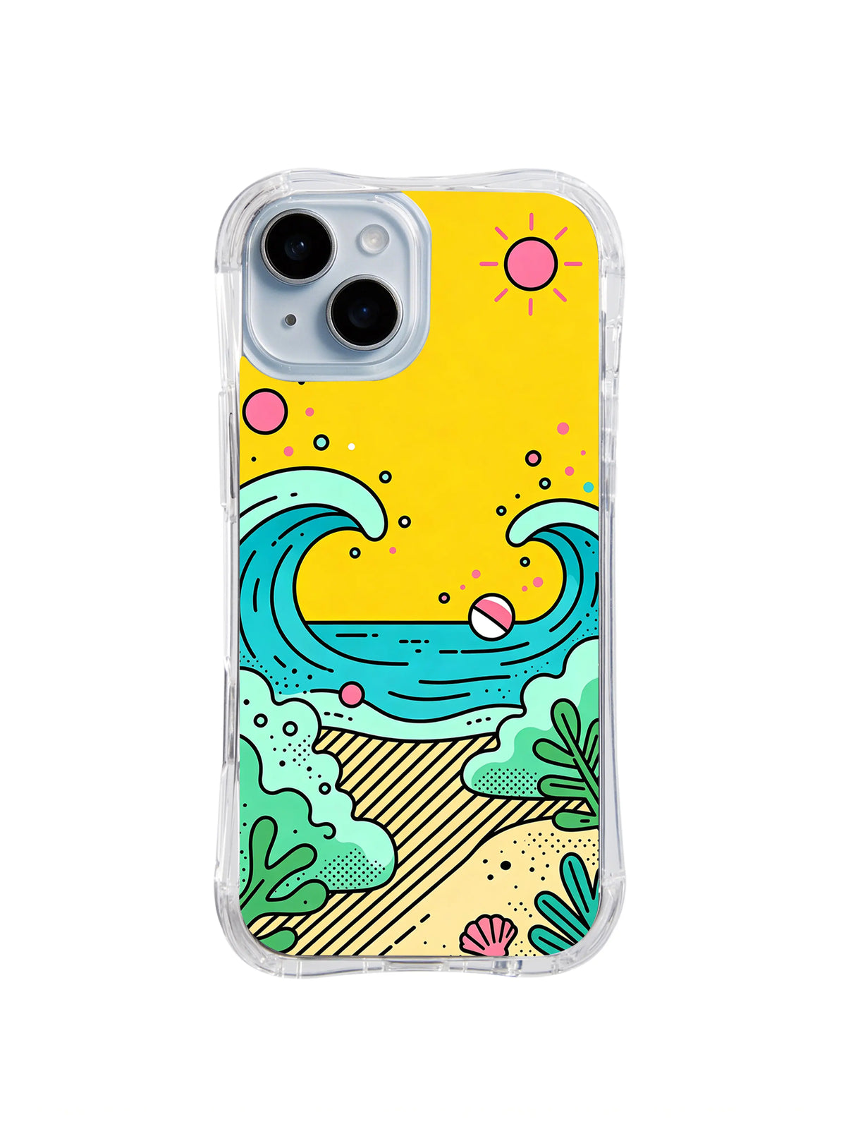 Sunlit Cove pattern for Ocean Signal Shapes iPhone 15 case