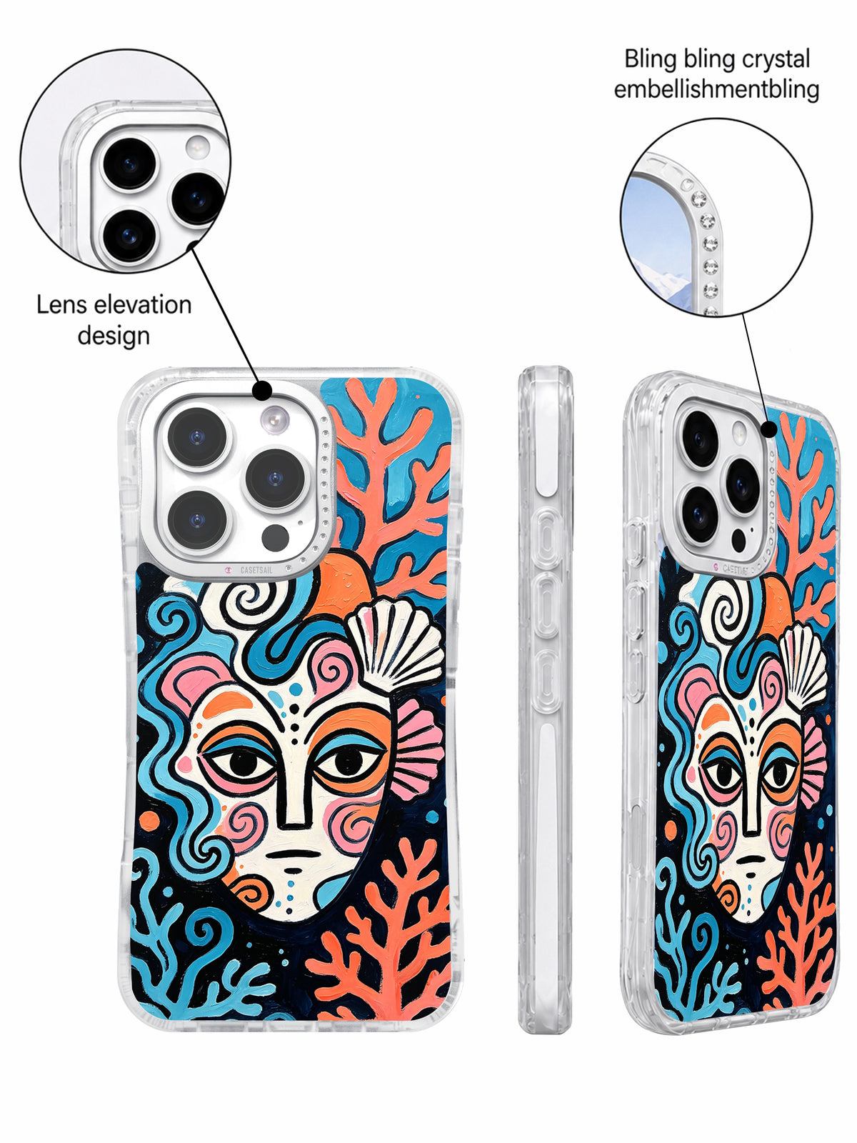 The Ocean Spirit Mask Art artwork gallery view 4 on an iPhone case