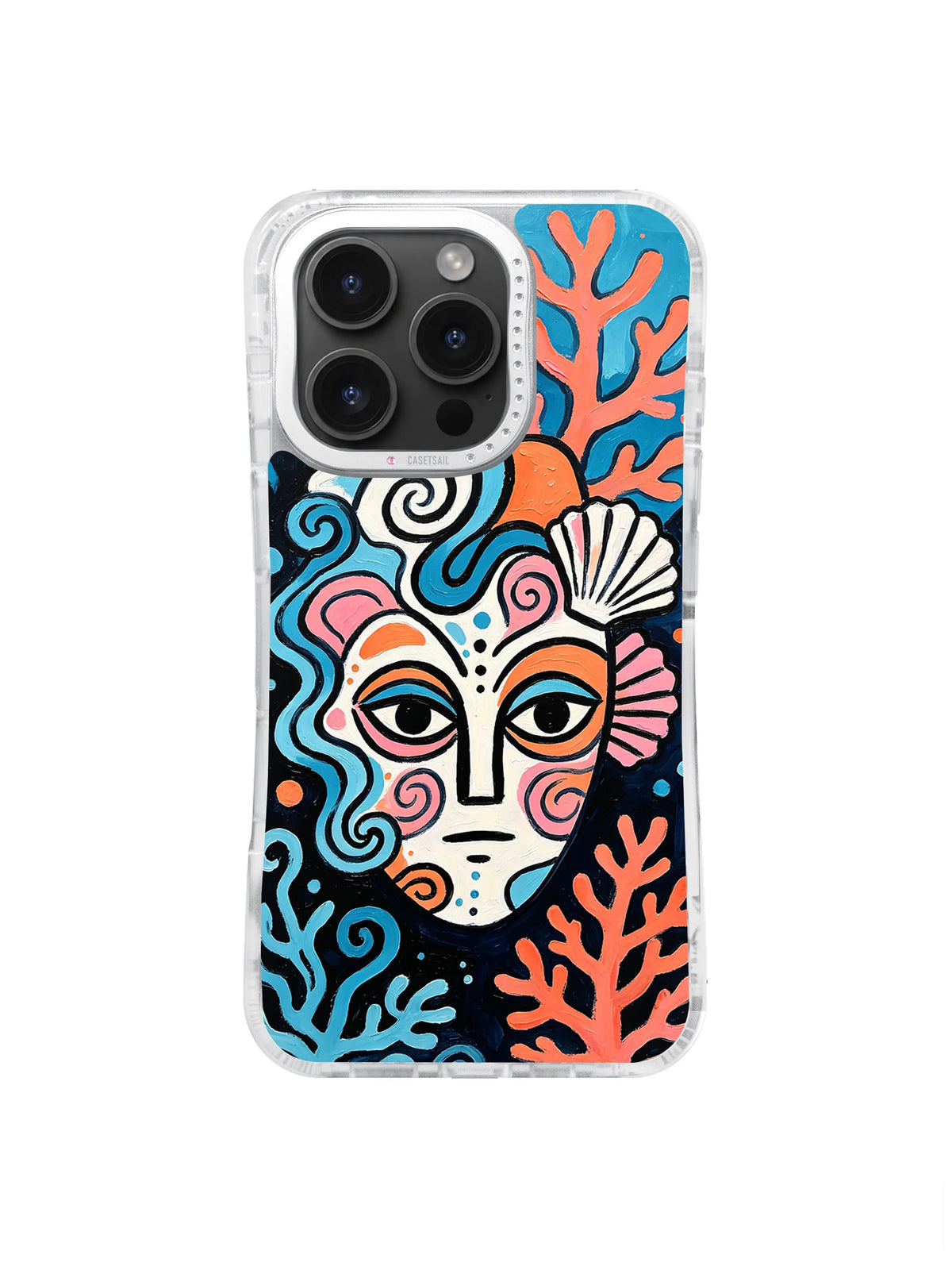 Coral Guardian Mask on an iPhone case