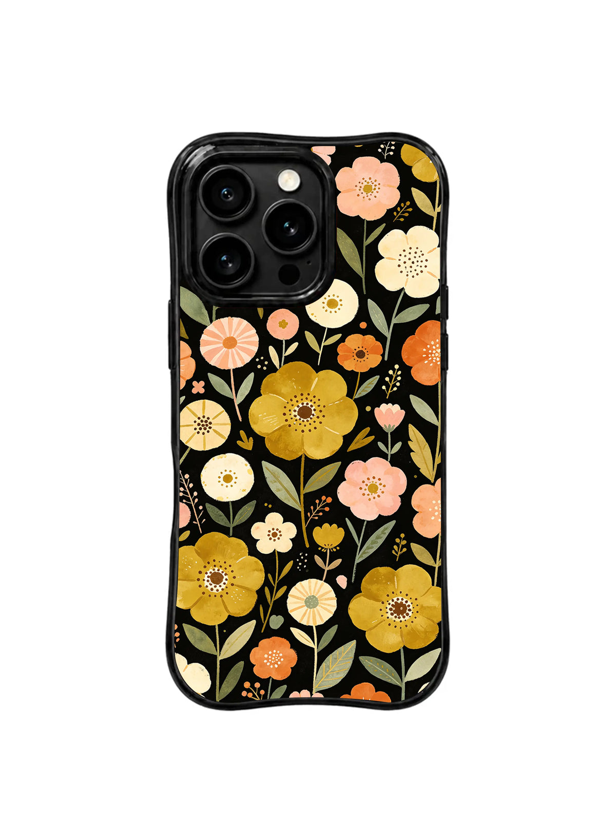 Ochre Wildflower Rhythm pattern iPhone 15 Pro case