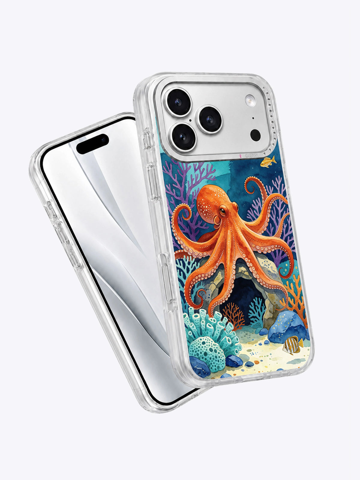 Octopus Orchard iPhone case angled product view
