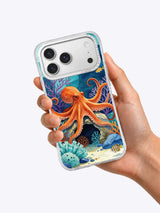 Octopus Orchard iPhone case held in hand
