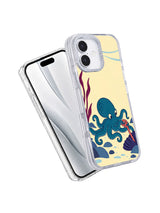Angled front and back view of Octopus Unties the Tide iPhone 17 case