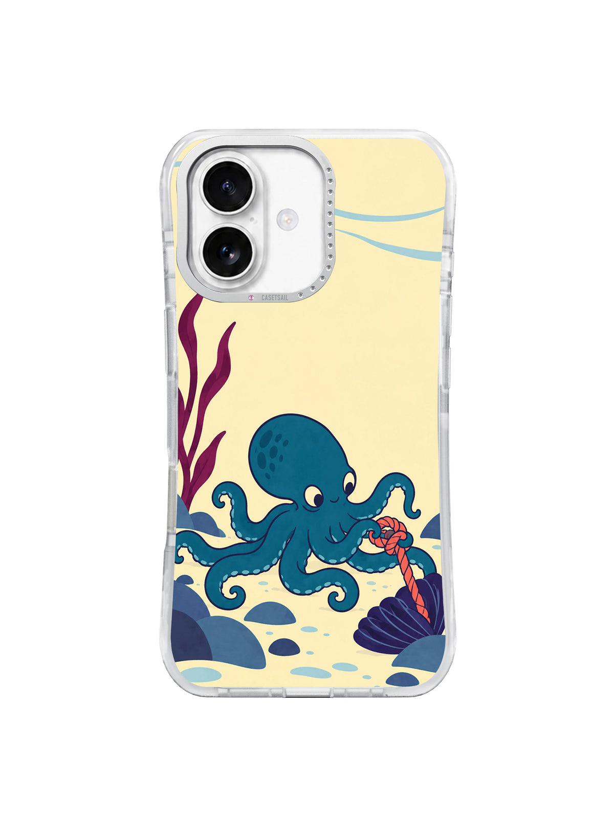 Front view of Octopus Unties the Tide iPhone 17 case