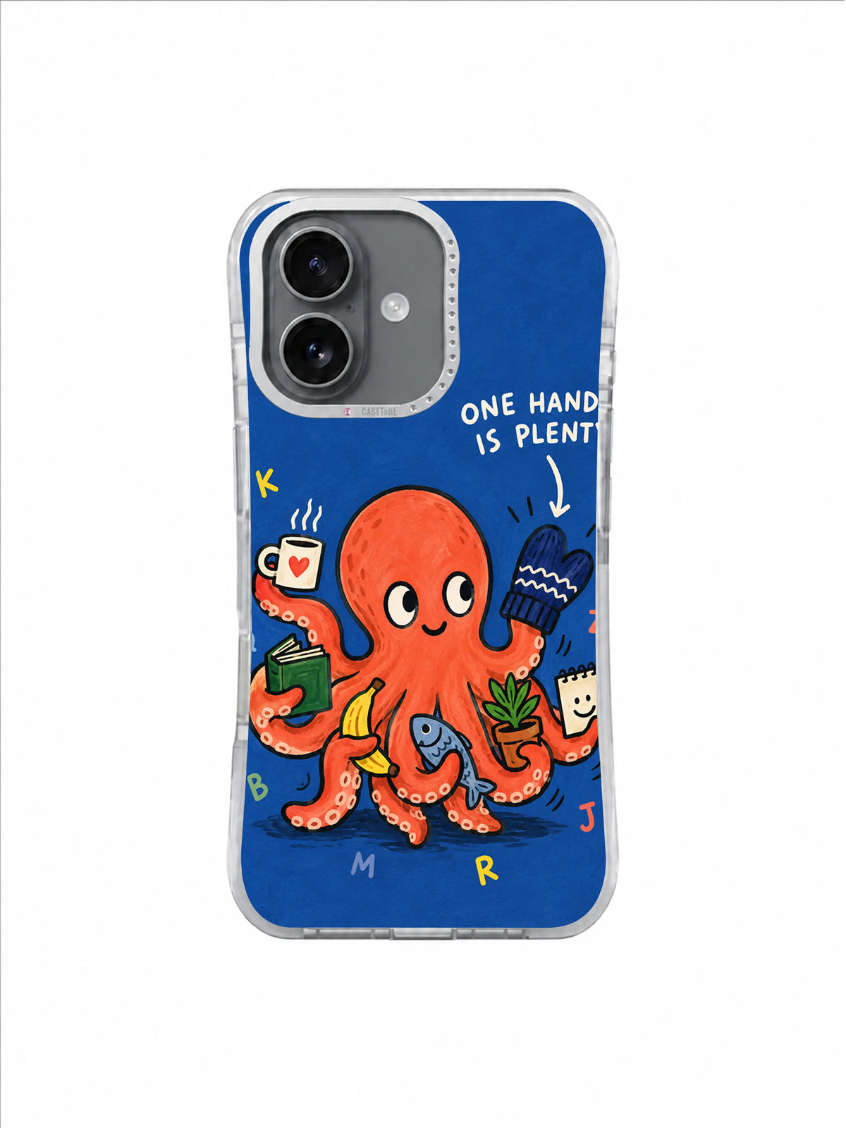 Cobalt One Hand Is Plenty octopus carrying small objects iPhone 16 case