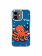 Ocean blue focused octopus One Hand Is Plenty iPhone 16 case