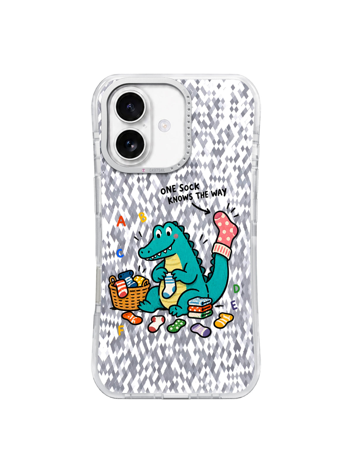One Sock Knows the Way iPhone 16 Case front product view