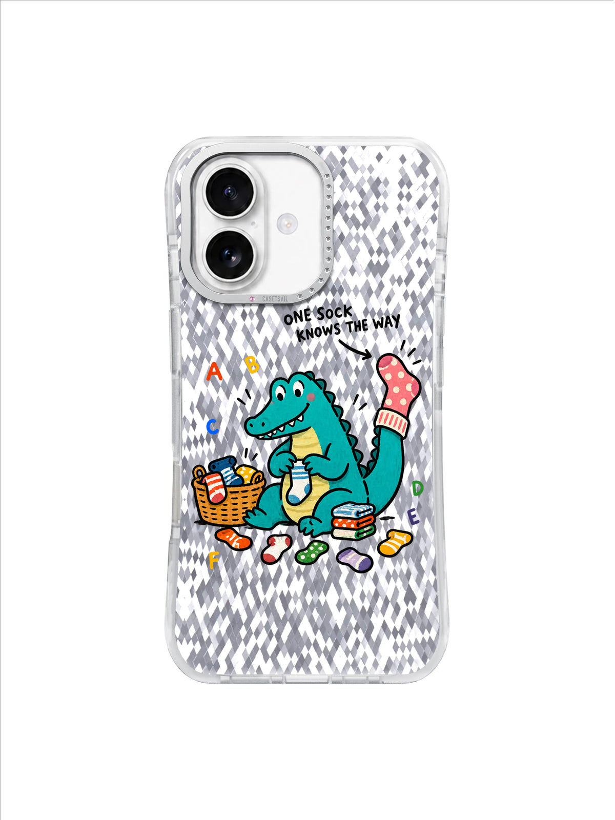 One Sock Knows the Way crocodile artwork — Sock-Tail Laundry Trail