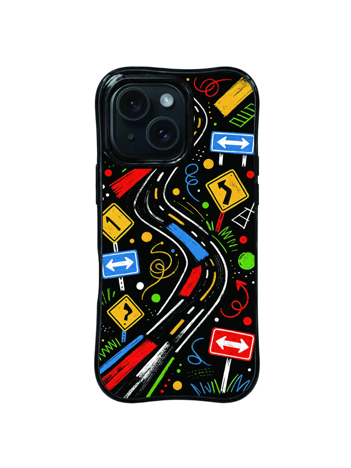 Winding Sign Road colorful iPhone 15 Pro case