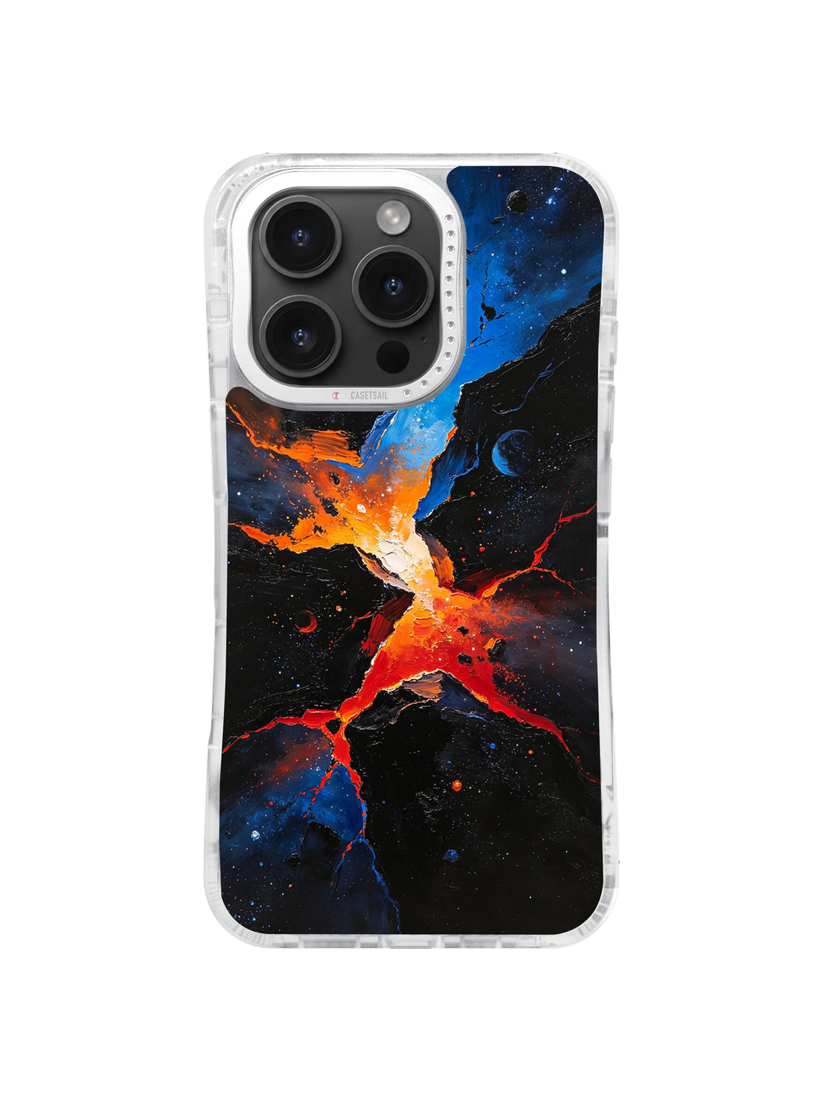Orange Nebula Crossing iPhone 16 Pro Max case pattern