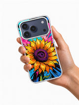 Hand holding the Orange Sunflower Punch golden sunflower iPhone case